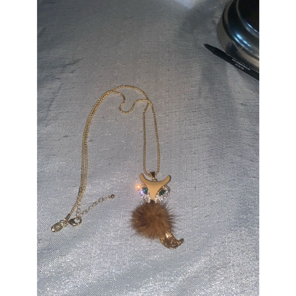 Charming Charlie Gold Fox Pendant Necklace